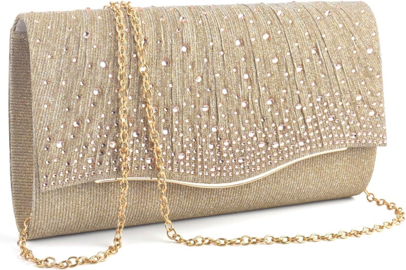TINDTOP Clutch Purses for Women, Formal Evening Bags Suede Shoulder Envelope Party Handbags Wedding Cocktail Prom Clutches - Image 1
